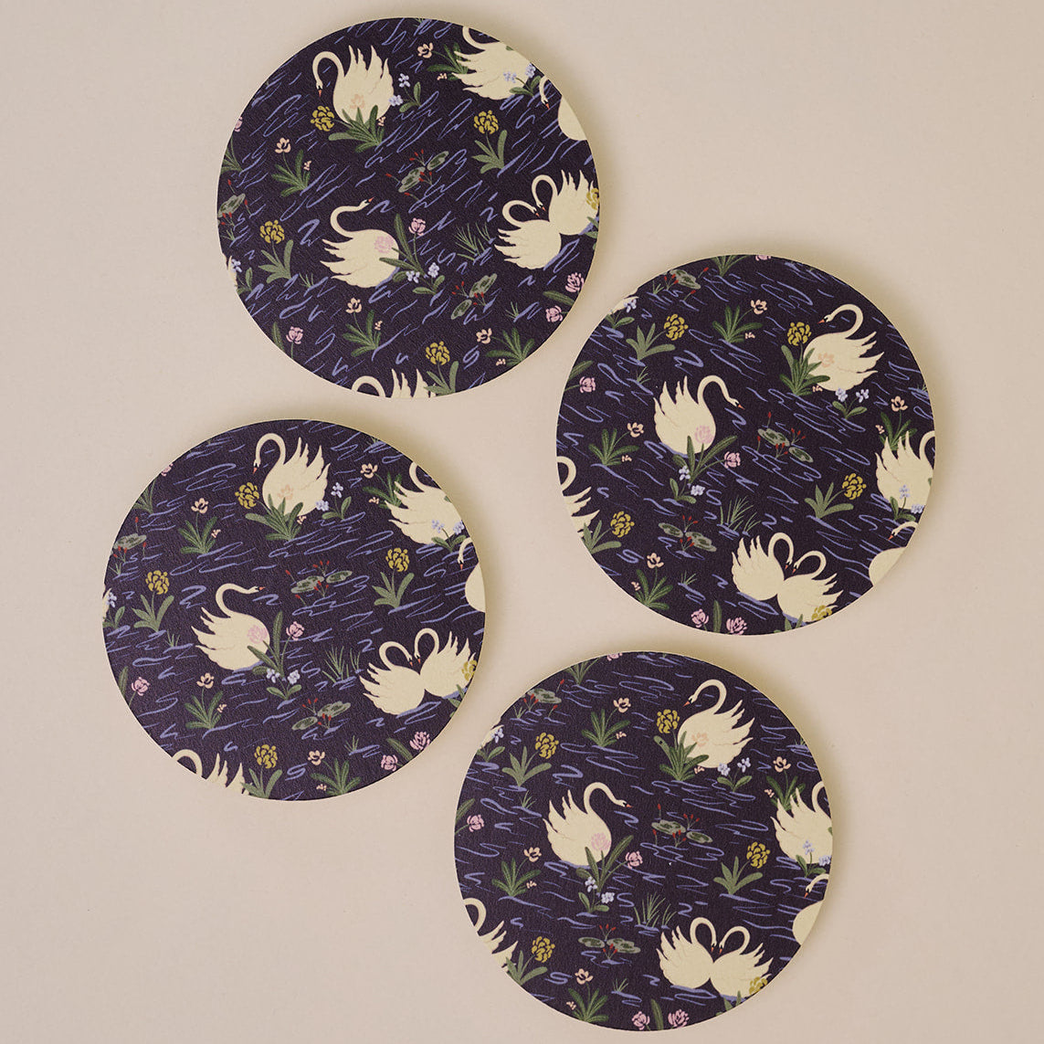 Swan Pond Coasters (Set of 4)