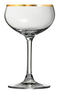 Gold Rim Champagne Glass Coupe