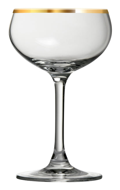 Gold Rim Champagne Glass Coupe