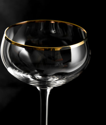 Gold Rim Champagne Glass Coupe
