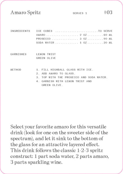 The Cocktail Cabinet: Spritz Recipe Cards
