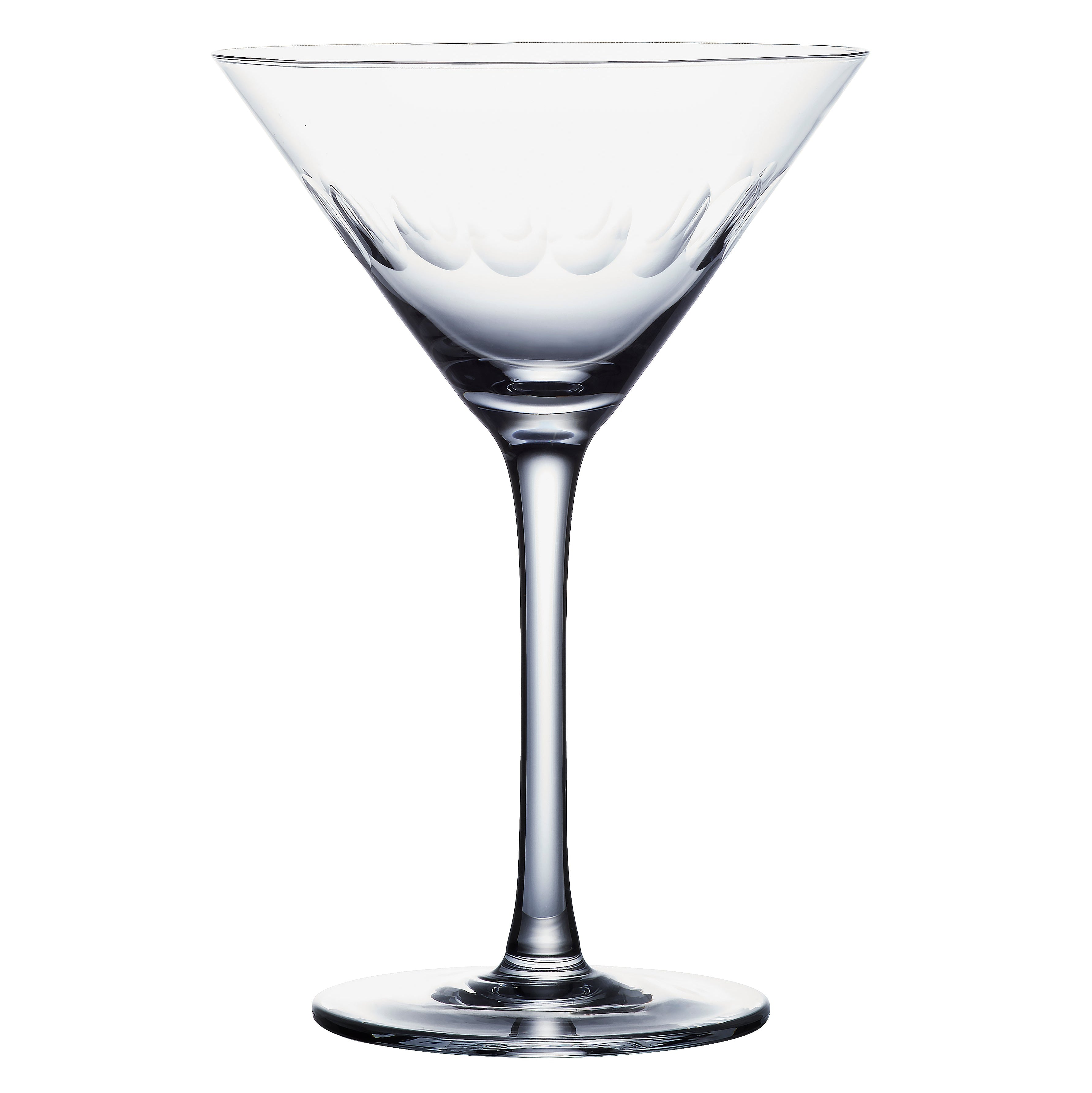 Crystal Martini Glasses with Lens Design (Set of 2)