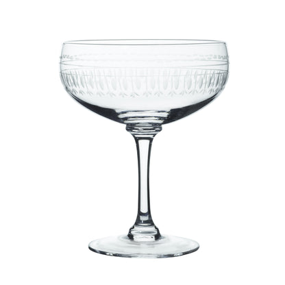 Crystal Cocktail Glasses with Ovals Design (Set of 4)