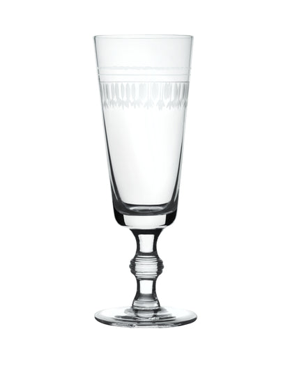 Crystal Champagne Flutes with Ovals Design (Set of 4)