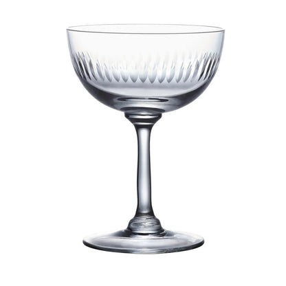 Crystal Champagne Saucers with Spears Design (Set of 2)